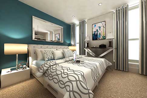 CGI of bedroom interior