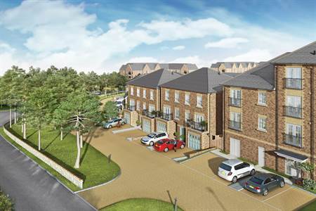 Exterior CGI from Cam1 of a residential development by Redrow