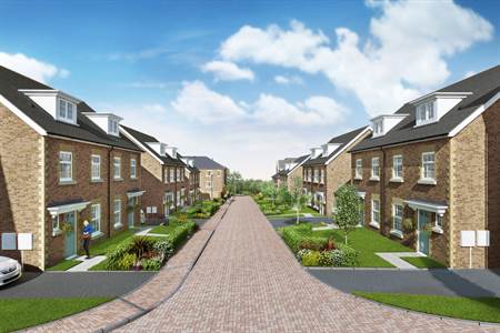 Exterior CGI from Cam4 of a residential development by Redrow
