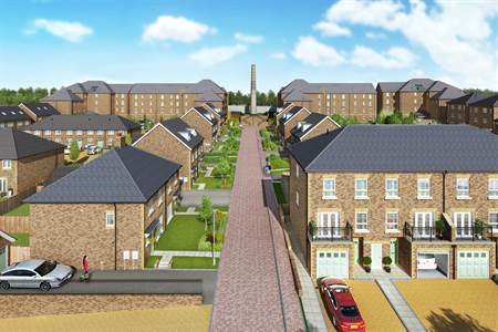 Alternative exterior CGI from Cam4 of a residential development by Redrow