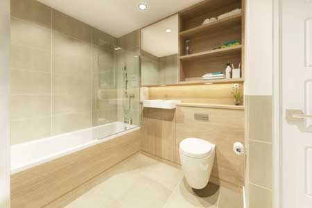 Interior CGI image of a bathroom