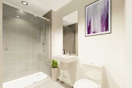 Interior CGI image of an Ensuite shower room