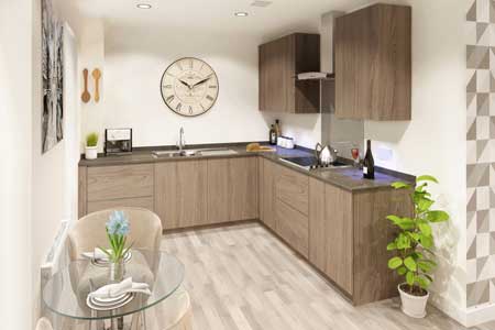 Interior CGI image of a Kitchen