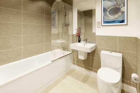 Interior CGI image of an apartment bathroom