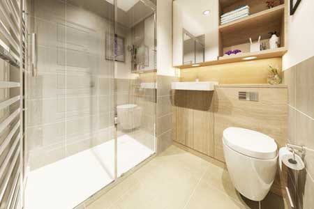 Interior CGI image of an ensuite bathroom