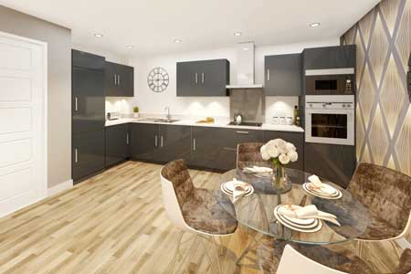 Interior CGI image of a Kitchen